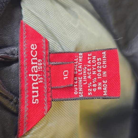 Sundance Genuine Leather Button Down Women's Jacket Size 10 - Picture 7 of 7